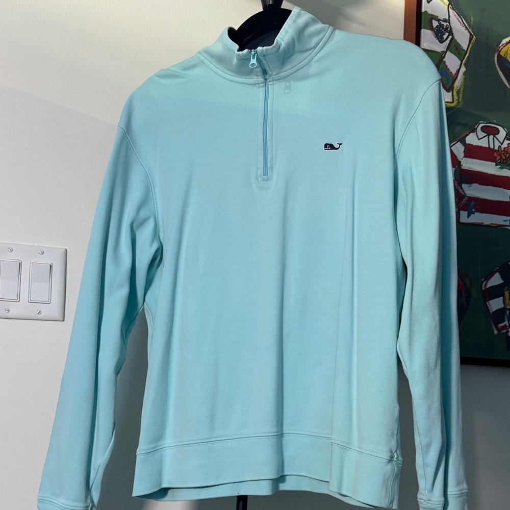 Vineyard Vines Aqua Quarter-Zip Pullover